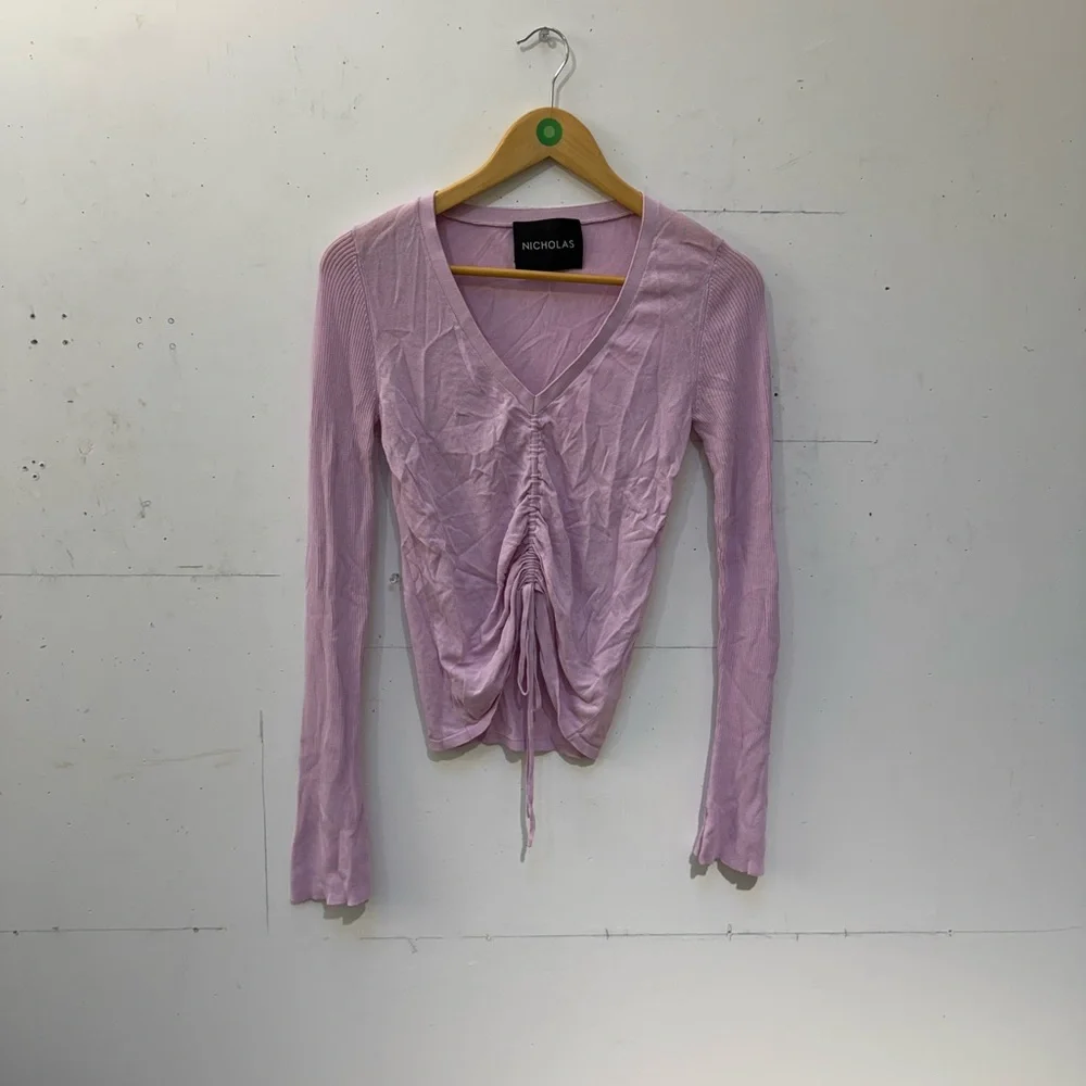 Nicolas Lilac Ruched Knit Drawstring Top - Picture 3 of 5